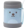 Pote Térmico Com Colher Gumy Azul - Buba Cor Cinza e azul Liso