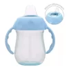 Copo De Treinamento Bico Silicone Com Alça 160ml Azul Buba - Imagem 3