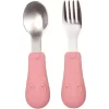 Kit Alimentação Talheres Infantil Cabo Em Silicone Rosa Buba - Image 3