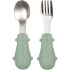 Kit Alimentação Talheres Infantil Cabo Em Silicone Verde Buba - Image 3