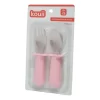 Kit Talher Infantil Introdução Alimentar Cabo Silicone Inox