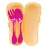 Kit Talheres Infantil Bebê Neon Rosa Com Estojo Buba 5410 - Image 2