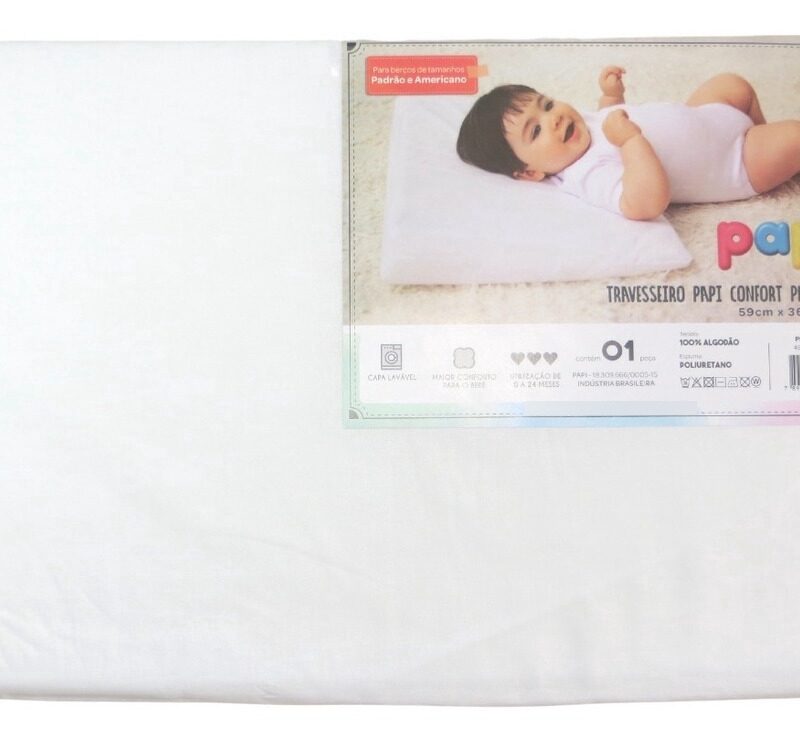 Travesseiro Anti-refluxo Para Bebê Rampa Papi 3950 Branco