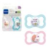 Chupeta Air Neutra Rosa Baleia/azul Peixe 6m+ 2un - Mam