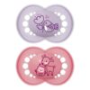 Kit Chupeta Borracha Natural 6+ Meses Rosa E Roxo 2 Mam Baby