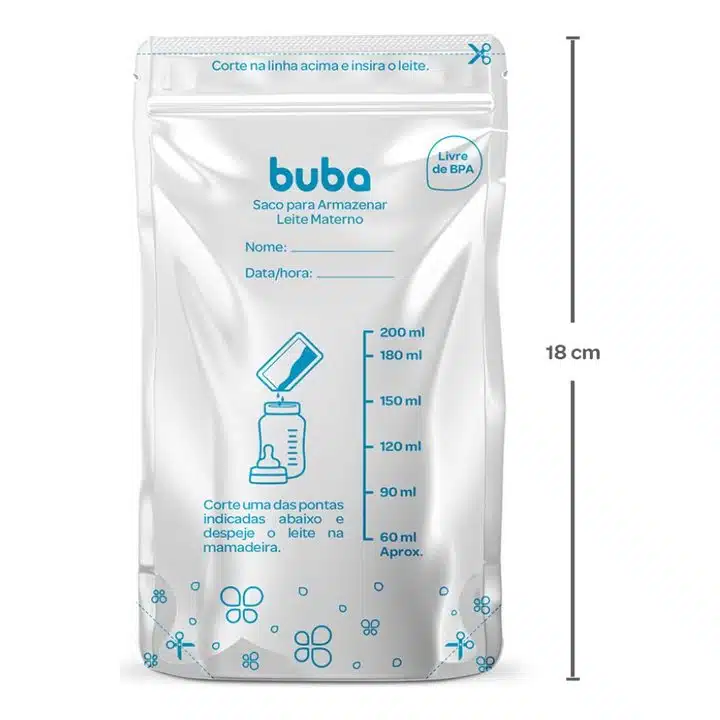 Saco Para Armazenar Leite Materno 200ml 09923 - Buba - Image 3