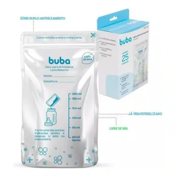 Saco Para Armazenar Leite Materno 200ml 09923 - Buba - Image 4