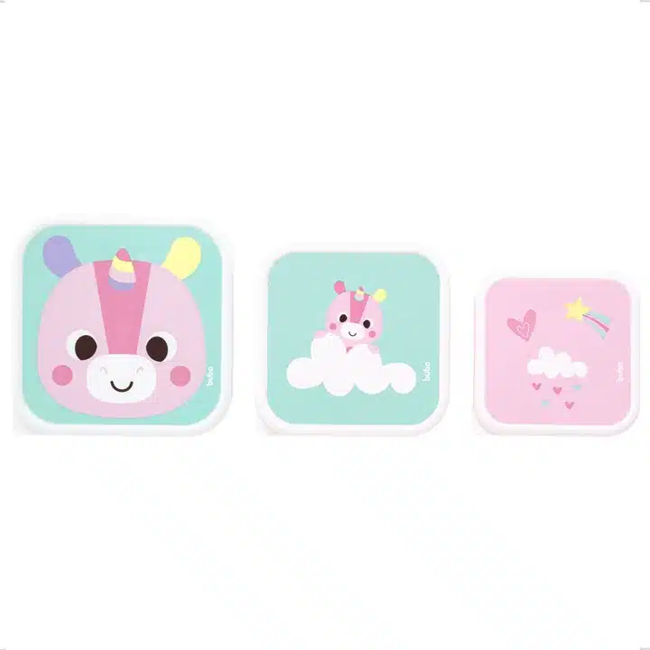 Kit 3 Potinhos Unicornio Bubazoo Lanche Lancheira Infantil - Image 4