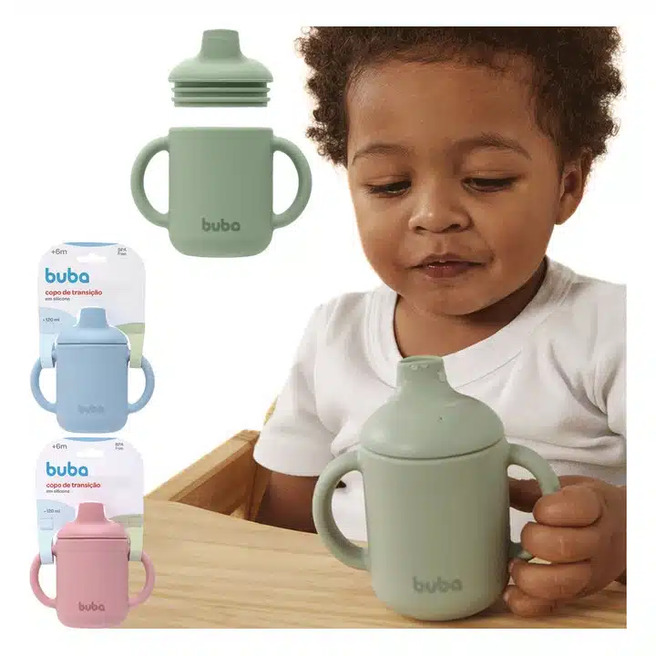 Copo De Treinamento Infantil Em Silicone C/ Tampa 120ml Buba - Image 2