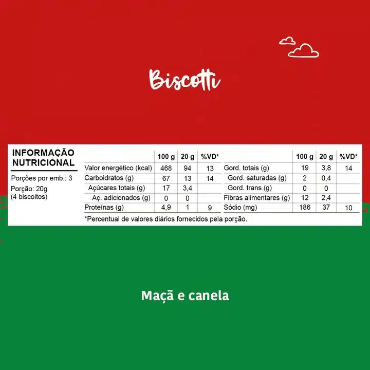Biscoito Infantil Biscotti Maçã E Canela Papapá 60g - Image 3