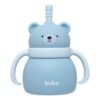 Copo Em Silicone Com Canudo Ursinho Azul 19689 - Buba