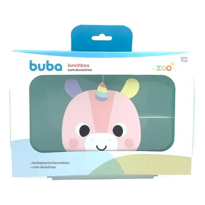 Bento Lunchbox Com Divisórias Buba Zoo Unicórnio Buba
