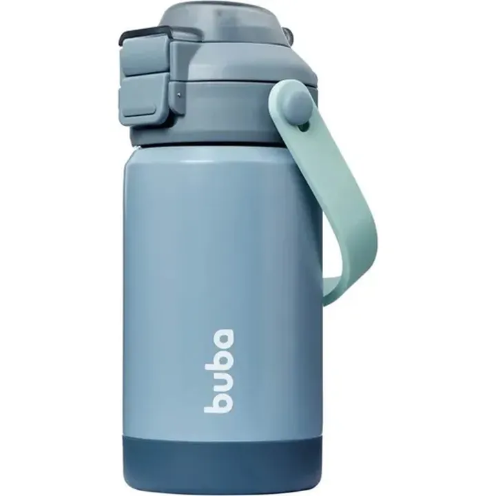 Copo Térmico Parede Dupla C/ Canudo E Bico 360ml Azul - Buba