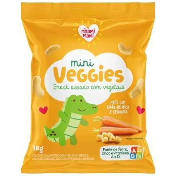 Mini Veggie Snack Integral Grão De Bico Cenoura 18g